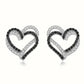Dual‑Tone Heart Earrings