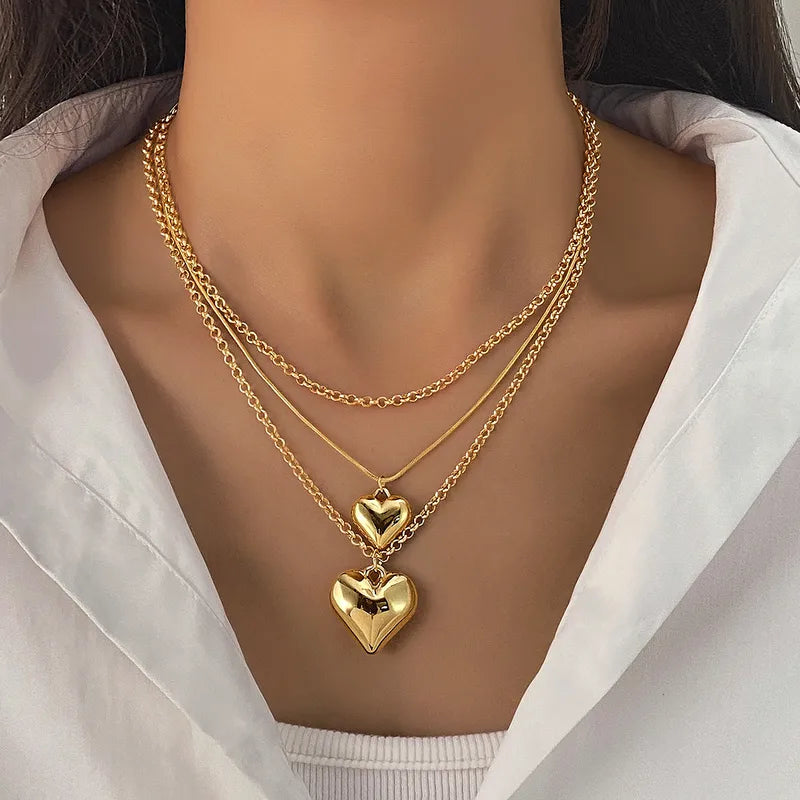 Golden Heart Layer Necklace