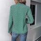 Hensley Green Mosaic Puff Sleeve Button Up Blouse