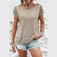 Hettie Khaki Button Detail Batwing Sleeve Casual Tee