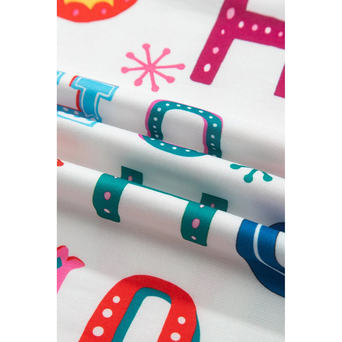 Ho Ho Ho Print Long Sleeve Lounge Set