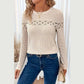 Hollyn Apricot Lace Patchwork Long Sleeve Shirt