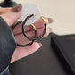 Black Oversized Circle Alloy Hoop Earrings