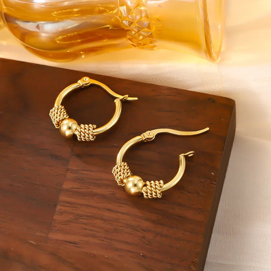 Golden Semicircle Hoop Earrings
