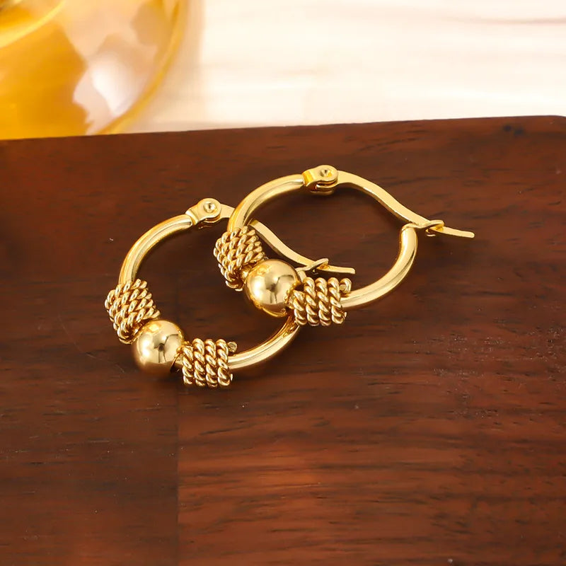 Golden Semicircle Hoop Earrings