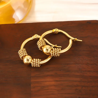 Golden Semicircle Hoop Earrings