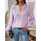 Hope Lilac Lace V Neck Swiss Dot Long Sleeve Blouse
