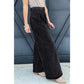 Izzie Pleated Wide Leg Mineral Wash Denim Pants
