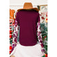 Irvine Floral Sleeve Solid Ribbed Body Patchwork Long Sleeve Top