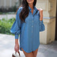 Isabella Blue Classic Button Up Shirt