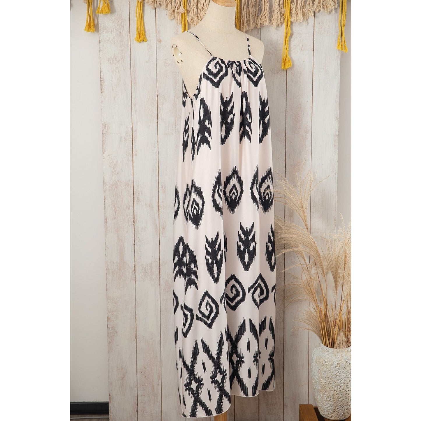 Isabella Black Western Aztec Printed Fashion Vacation Sundress