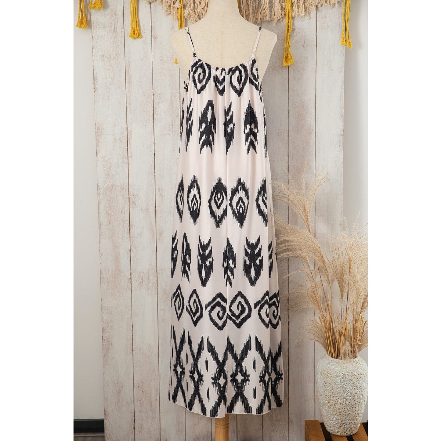 Isabella Black Western Aztec Printed Fashion Vacation Sundress