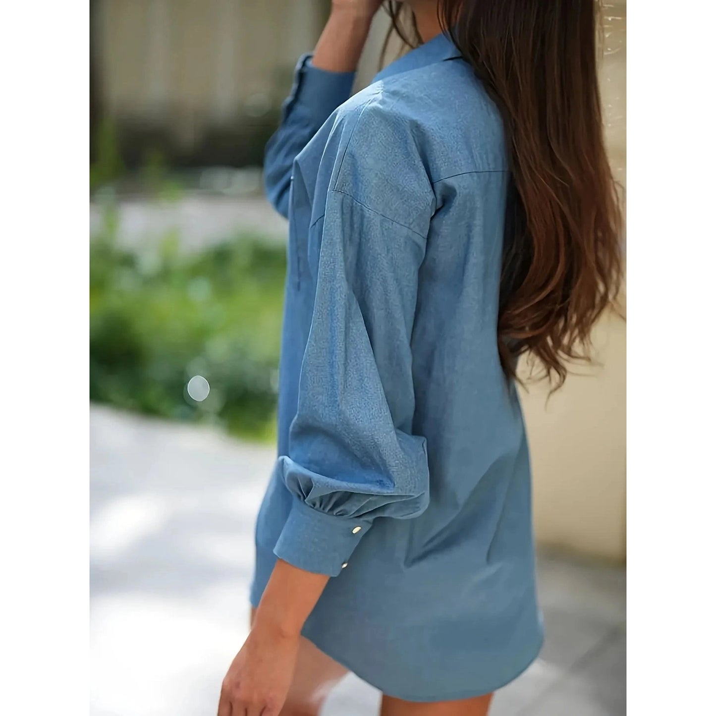 Isabella Blue Classic Button Up Shirt
