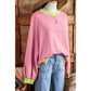 Issa Pink Colorblock Bubble Sleeve Sweatshirt