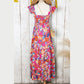 Issy Pink  Floral Print Sleeveless Ruffle Tiered Maxi Dress