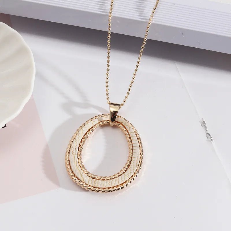 Oval Sweater Chain Necklace - 3 Colors
