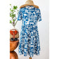 Ivy Blue Ricrac Trim Split Neck Floral Loose Dress