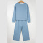 Izette Light BLue Ultra Loose Textured 2pcs Slouchy Outfit