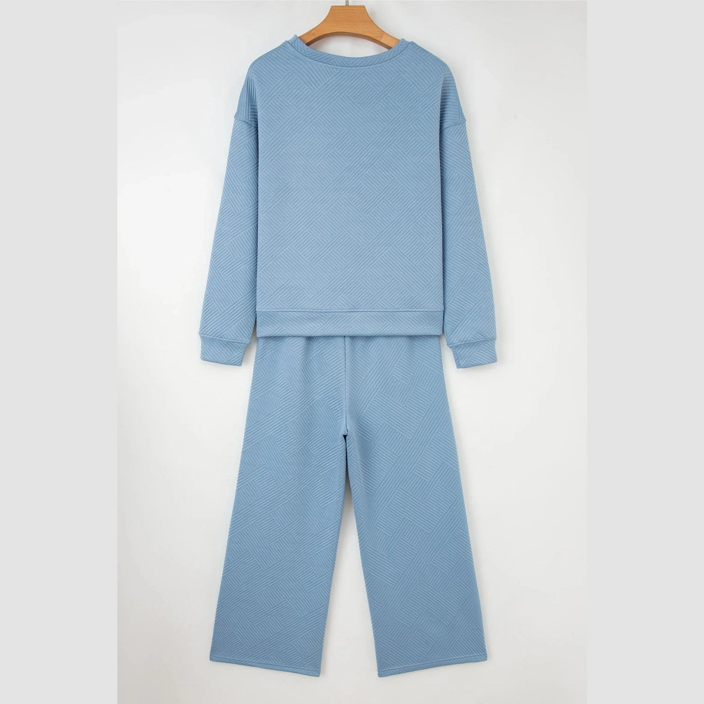 Izette Light BLue Ultra Loose Textured 2pcs Slouchy Outfit
