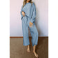 Izette Light BLue Ultra Loose Textured 2pcs Slouchy Outfit