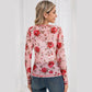 Jaylah Pink Floral Print Exposed Seam Detail Mesh Long Sleeve Top