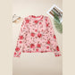 Jaylah Pink Floral Print Exposed Seam Detail Mesh Long Sleeve Top