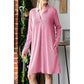 Jacey Pink V-Neck Long Sleeve Ribbed Dress