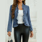 RTS Ruffle Trim Denim Cardigan