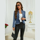 RTS Ruffle Trim Denim Cardigan