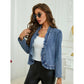 RTS Ruffle Trim Denim Cardigan