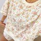 Jacky Pink Floral Print Short Sleeve Elastic Waist Pocket Two Piece Set