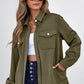 Jacqueline Green Zip Up Button Flap Pocket Shirt Collar Jackets