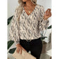 Jaime Shirred Lantern Sleeve V Neck Blouse