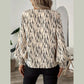 Jaime Shirred Lantern Sleeve V Neck Blouse