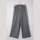 Janalee Checkerboard Drawstring Waist Casual Pants