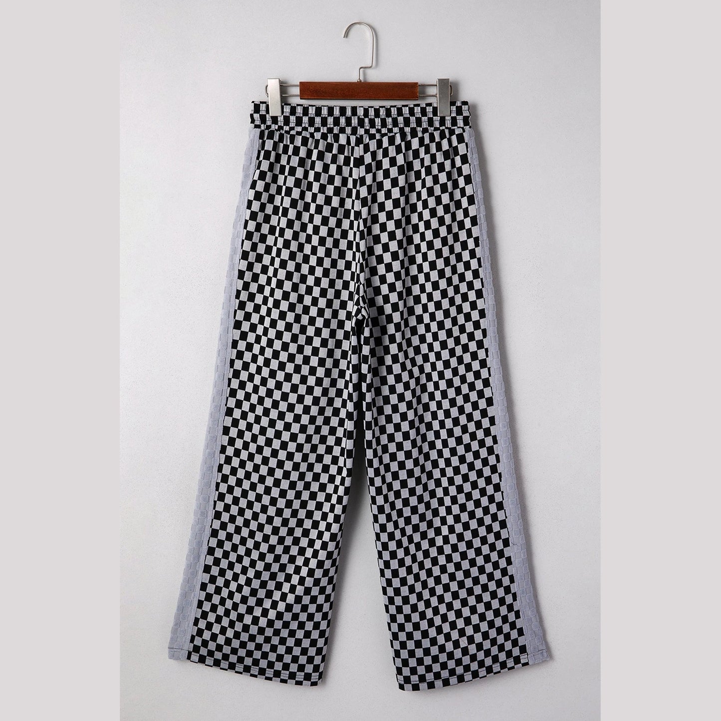 Janalee Checkerboard Drawstring Waist Casual Pants