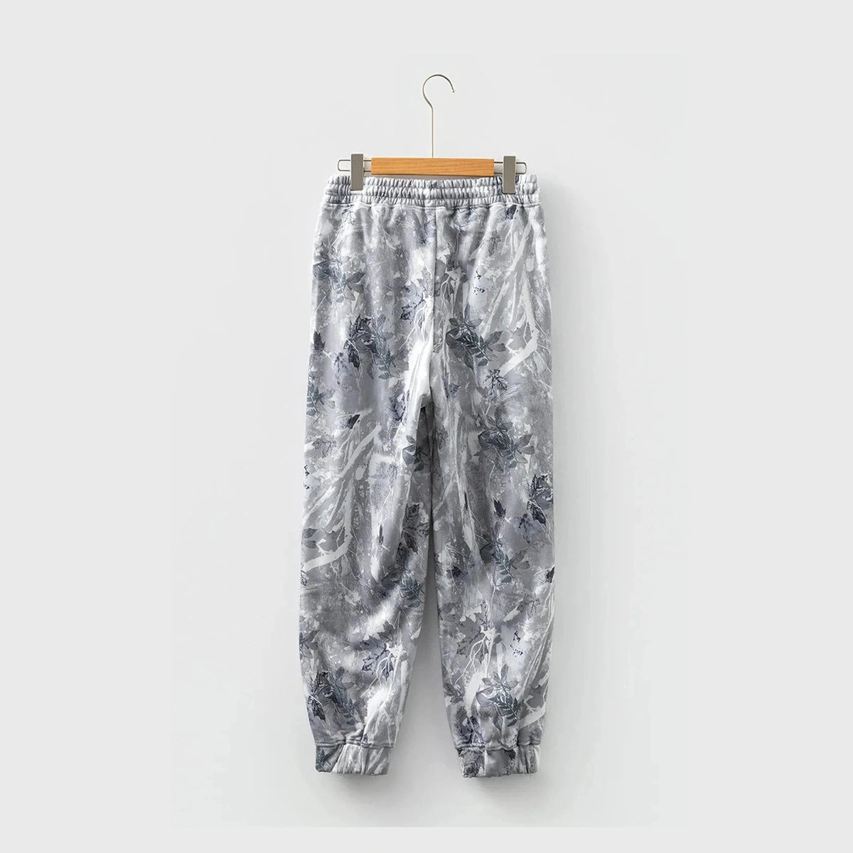 SALE!!!  Janette Grey Camo Print Cozy Drawstring Elastic Waist Jogger Pants
