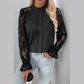 Janny Lace Patchwork Round Neck Long Sleeve Shirt