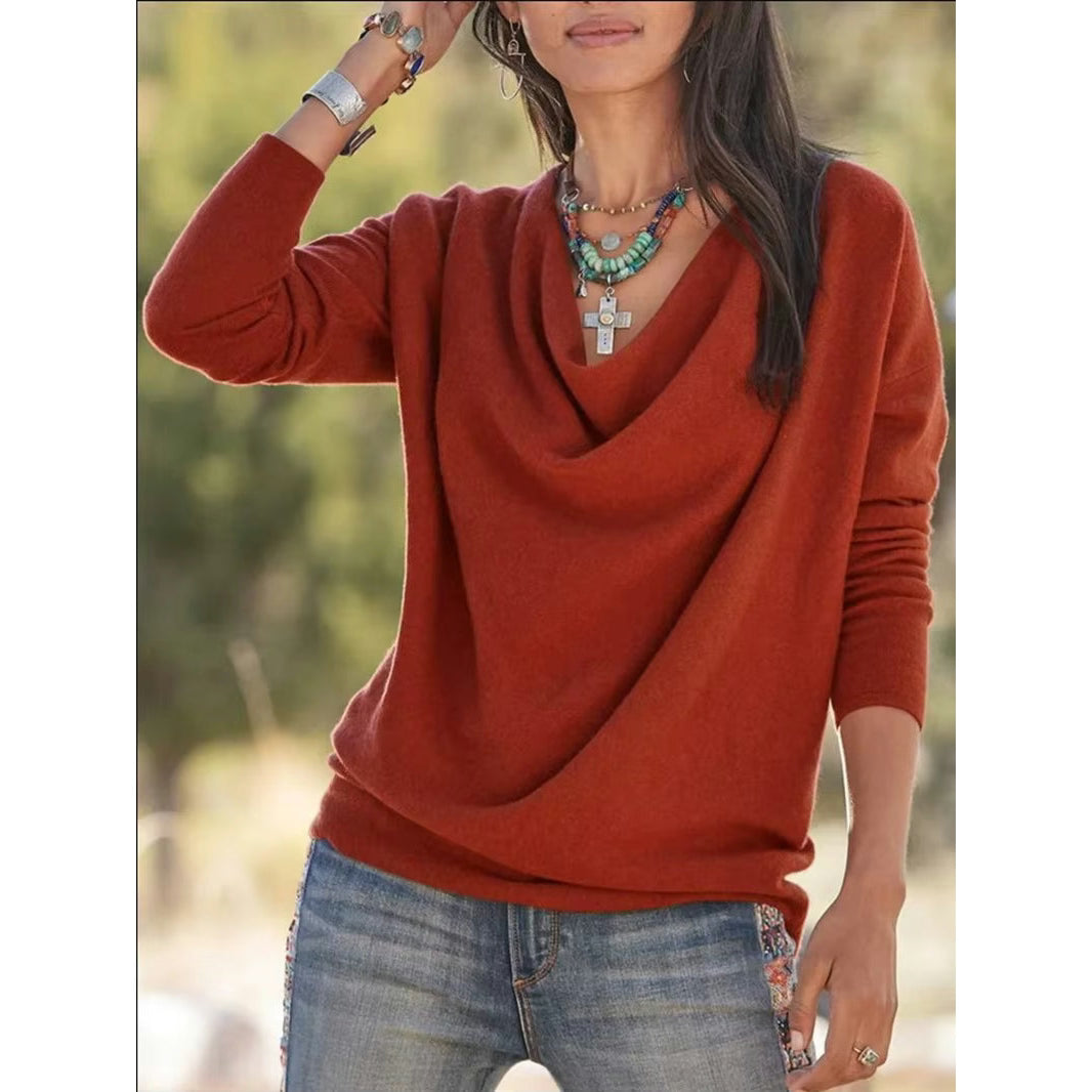 Jaxie Desert Glow Draped Long Sleeve Top