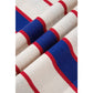 Jayde Blue Stripe Color Block Polo Pullover Sweatshirt