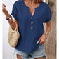 Jayella Navy Weekend Getaway V‑Neck Top