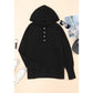 DESTASH Jayla Black Batwing Sleeve Pocketed Henley Hoodie