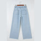 RTS Studded Side Slit Leg Frayed Pocketed Wide Leg Jeans