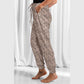 Jennifer Khaki Leopard Elastic Waist Casual Joggers