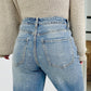 SALE!!!  Jennie Mist Blue Distressed Detail Tummy Control Raw Hem Jeans