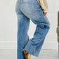 SALE!!!  Jennie Mist Blue Distressed Detail Tummy Control Raw Hem Jeans