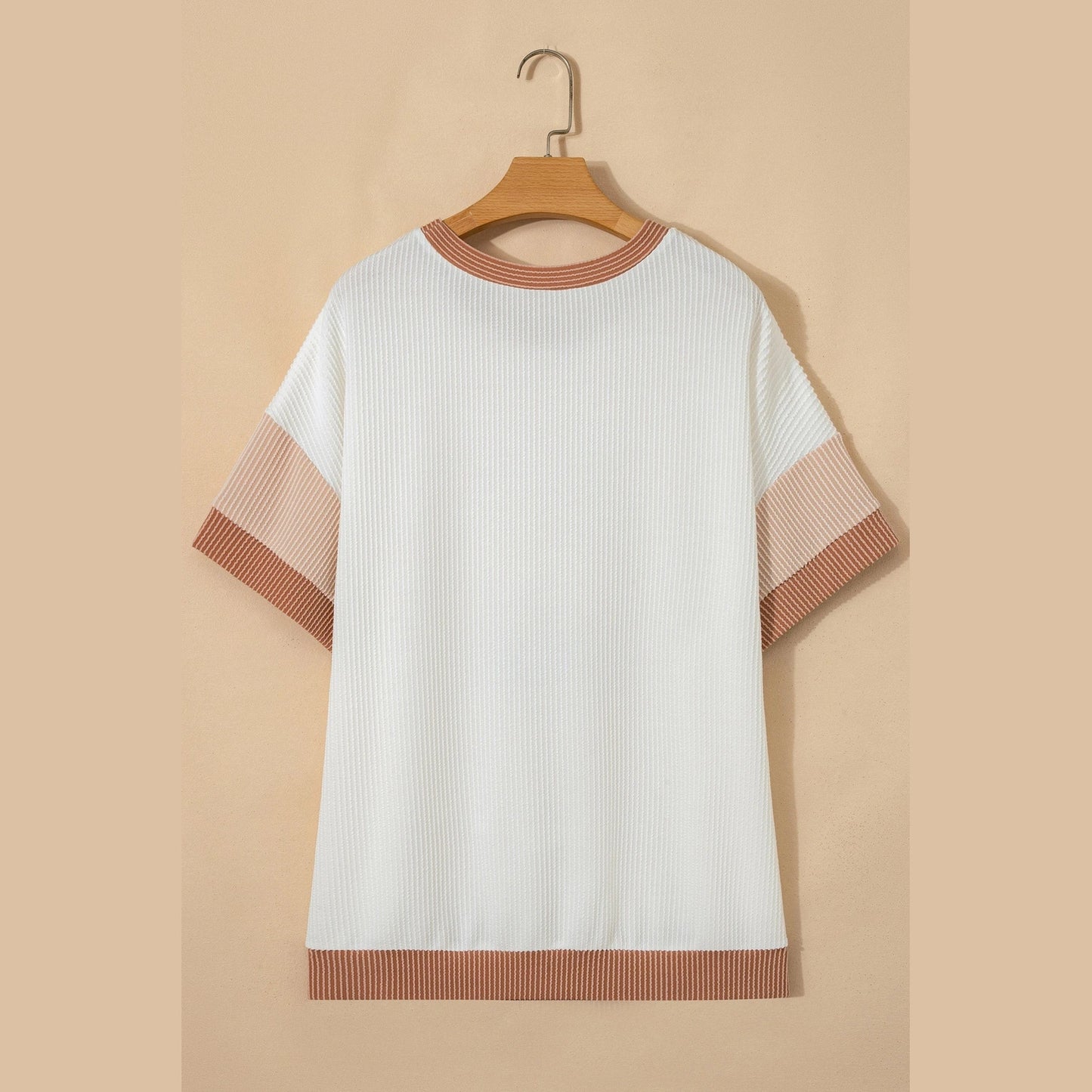 Jera Bowknot Applique Plus Size Ribbed Top