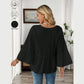 Jerrica Black Flare Sleeve Button Up Blouse