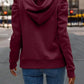 Jessamine Wine Puff‑Shoulder Drawstring Hoodie