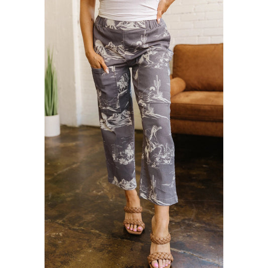 Jessa Wild West Riding Vintage Printed Shift Jeans